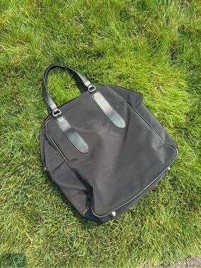 HOBO Black Nylon Hobo with Leather Trim